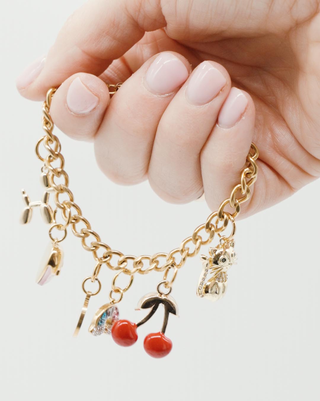 Gold Chain Charm Bracelet