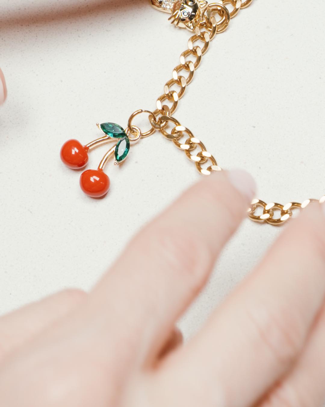 Gold Chain Charm Bracelet